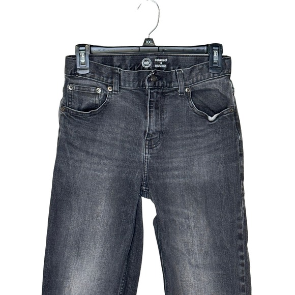 Wonder Nation Girls Jeans‎ Adjustable Waist Relaxed Straight Fit Denim Black 16 - Picture 4 of 11